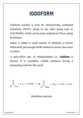 does iodoform contain iodine.